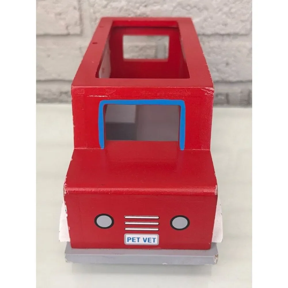 Jack Rabbit Creations Inc Red Wooden Pet Vet Truck